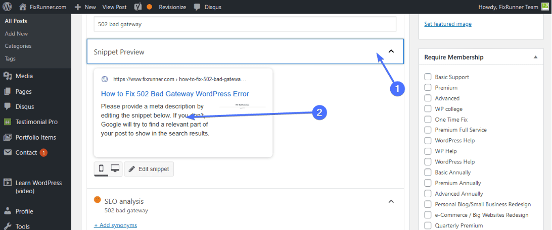 Adding Meta description