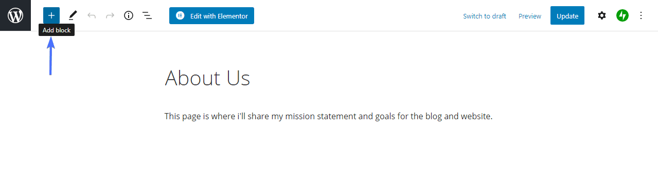 Click 'Add Block' - WordPress GIF