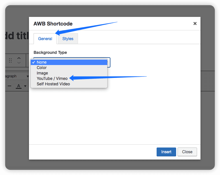 Select background type