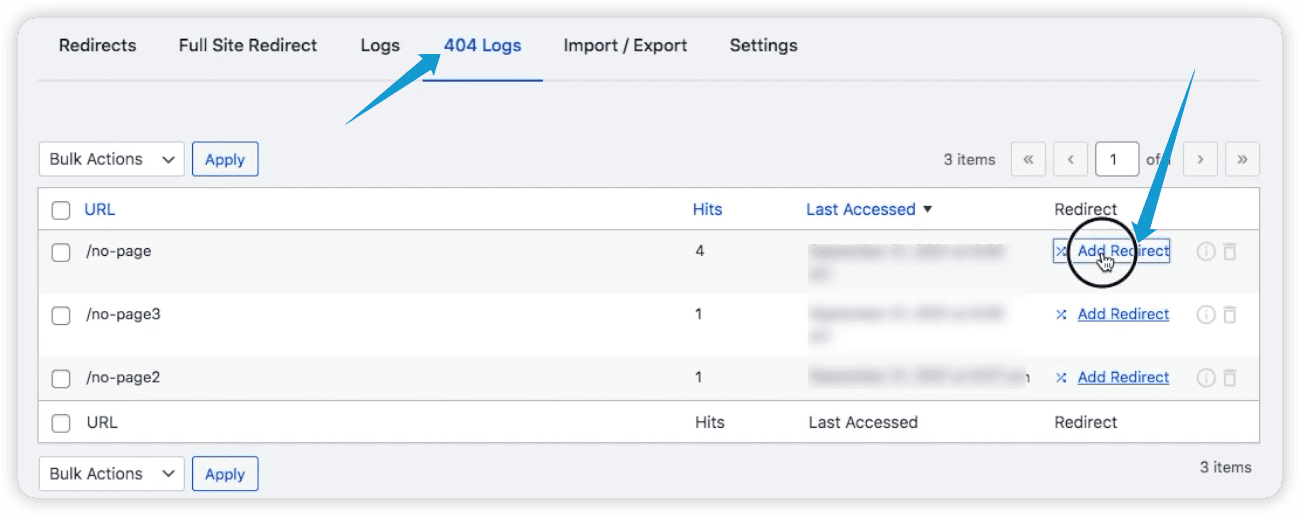 Click Add Redirect