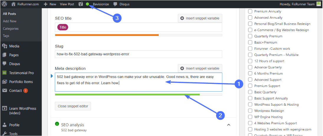 Adding Meta descriptions