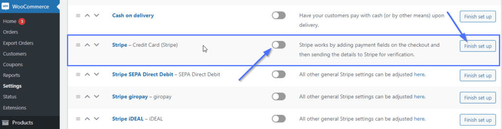 Enable Stripe Credit Card Option