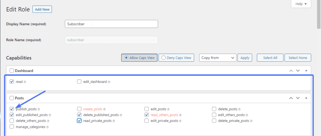 Assign or restrict specific capabilities - WordPress access control