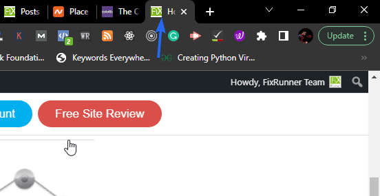 Favicon next to website title