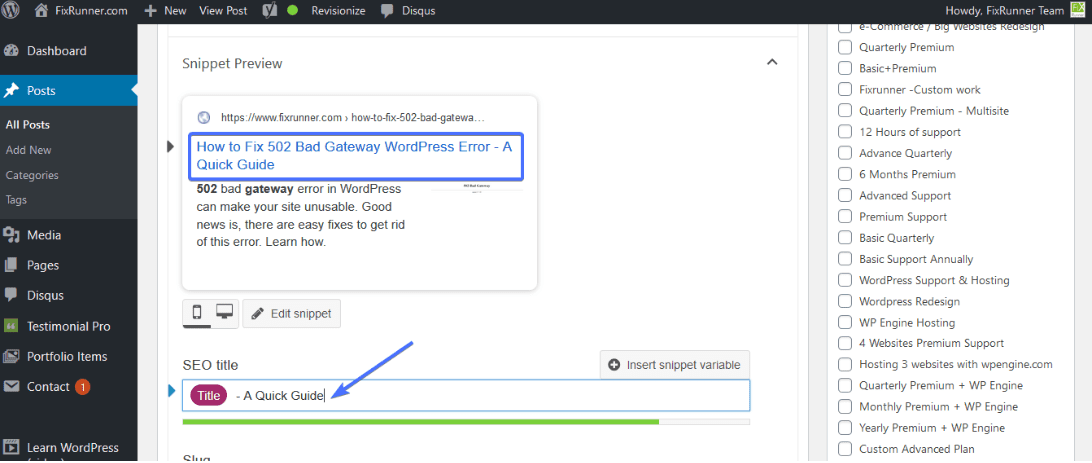 SEO title width
