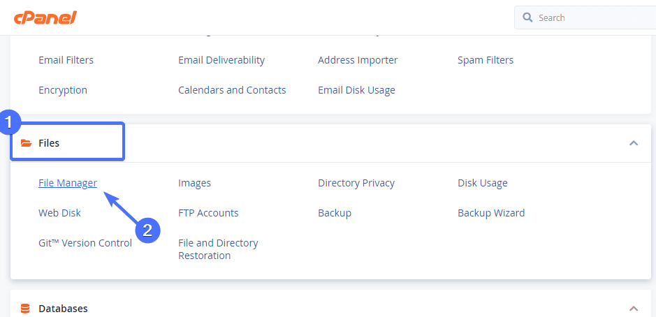 File Manager in cPanel