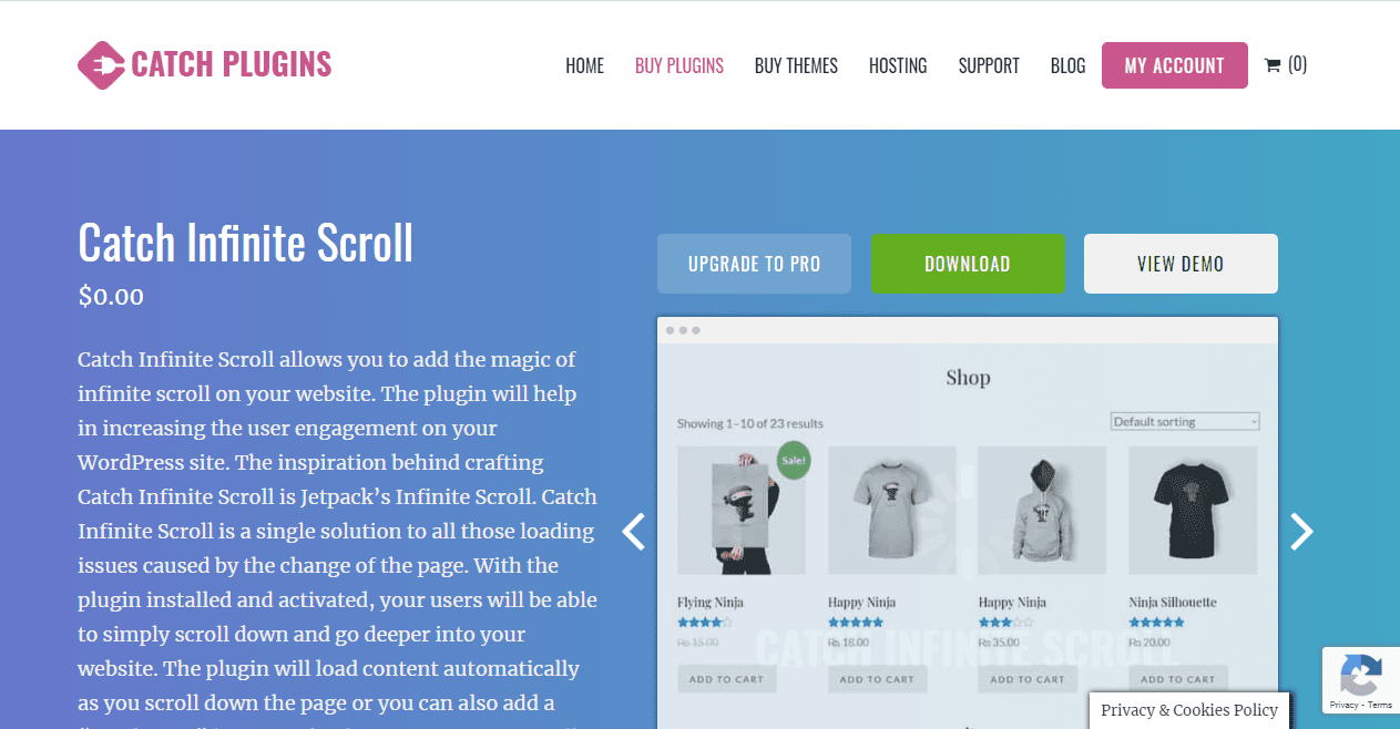 Catch Infinite Scroll - WordPress Plugin