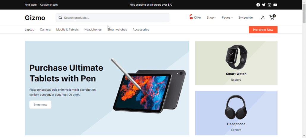 Gizmo Theme - woocommerce themes