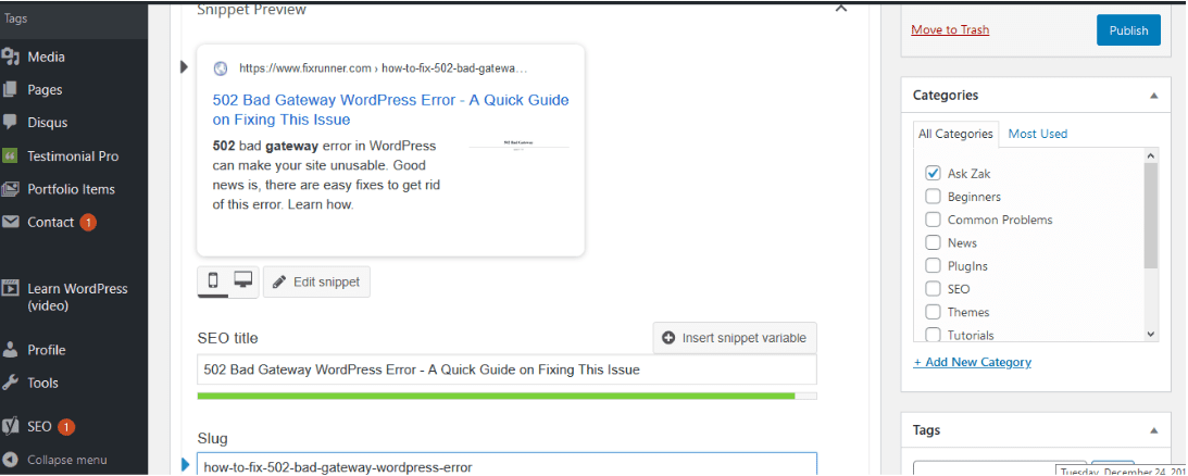 key phrase in title - How to use Yoast SEO