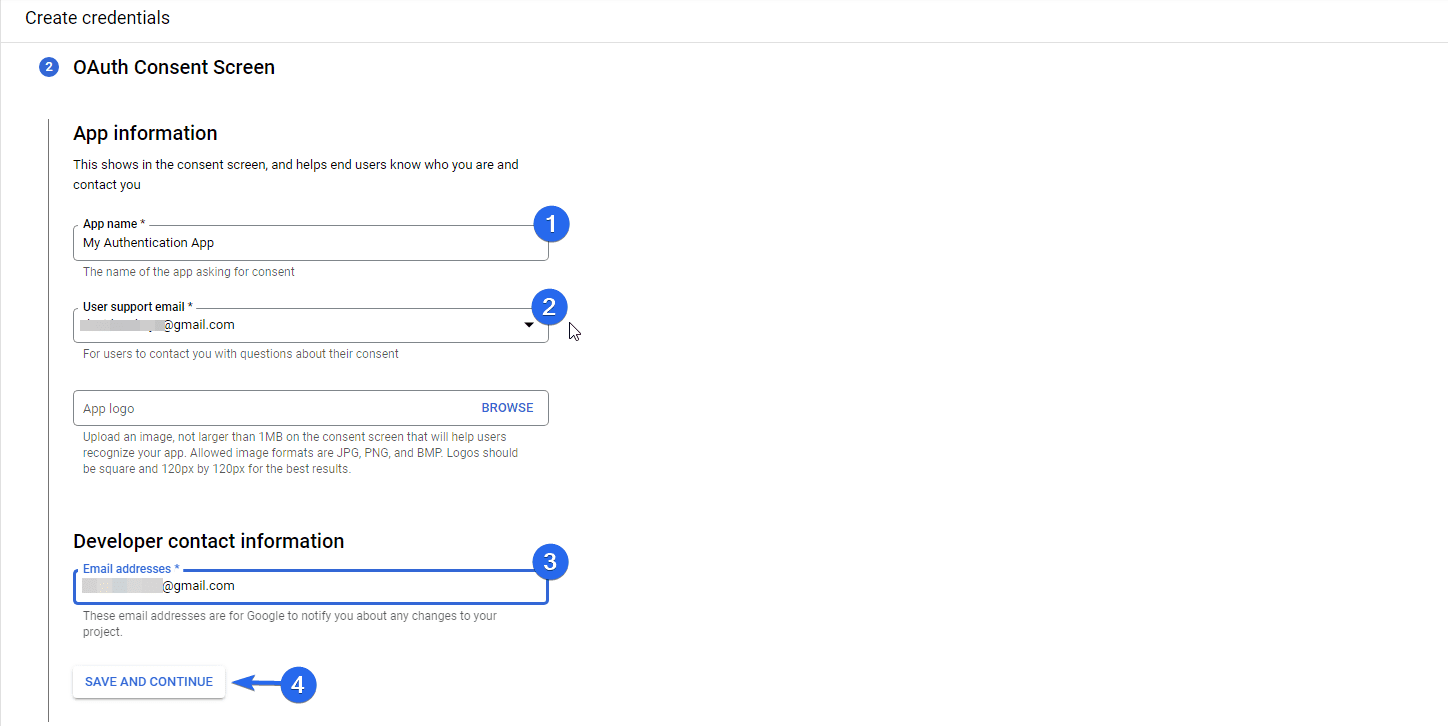 Enter Email address in respective boxes