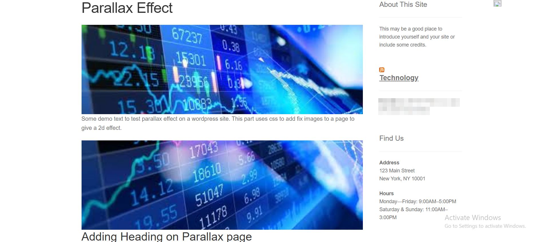 add parallax effect using css