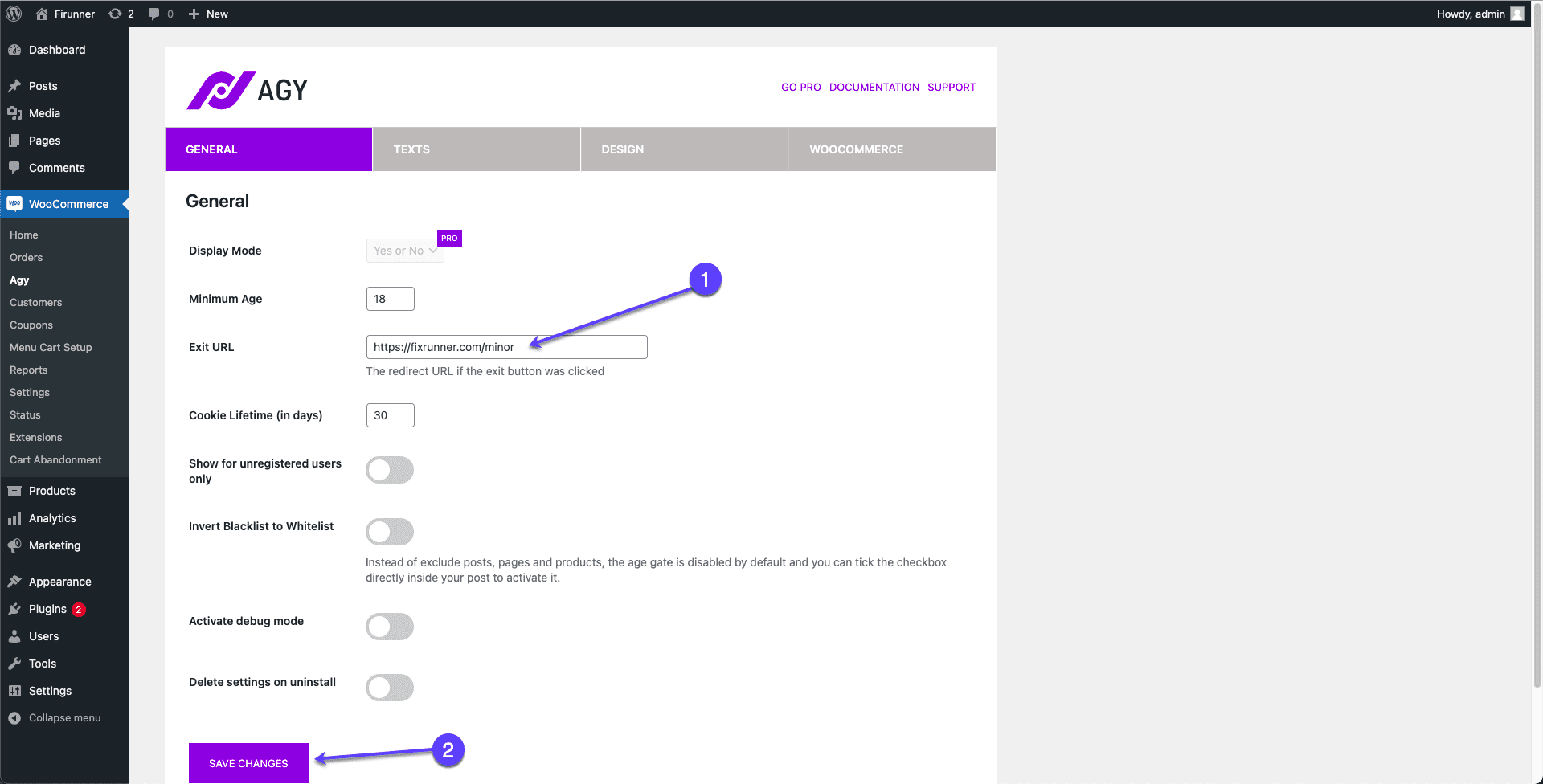 General Section Agy - Age Verification for WooCommerce