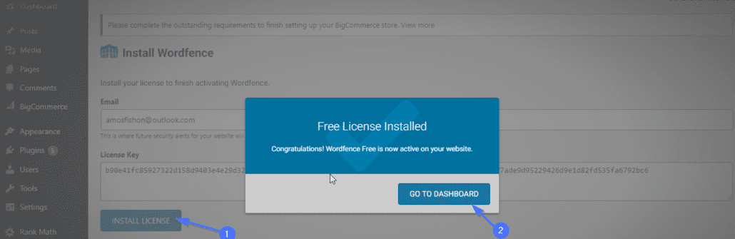 Redirect to WP dashboard