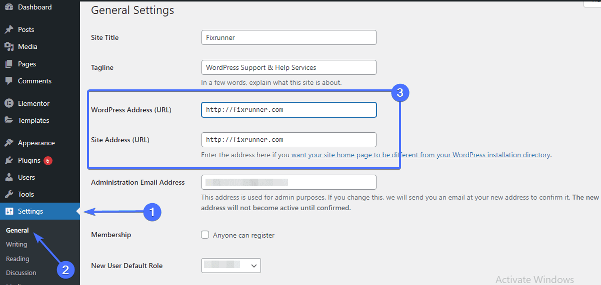 WordPress and Site address - customizer not working