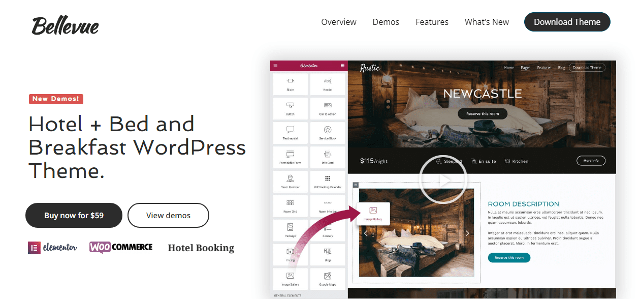 Bellevue - Hotel WordPress theme