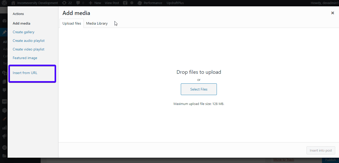 Insert GIF from URL in WordPress