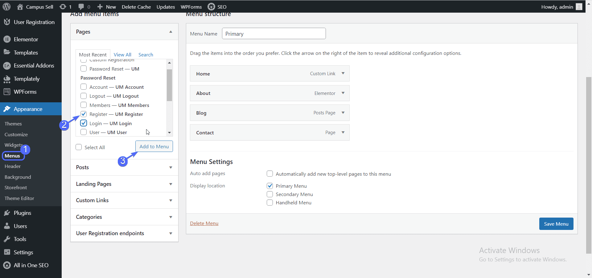 user registration in wordpress