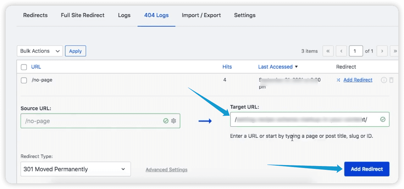 Add target URL - How to Fix Broken Links in WordPress