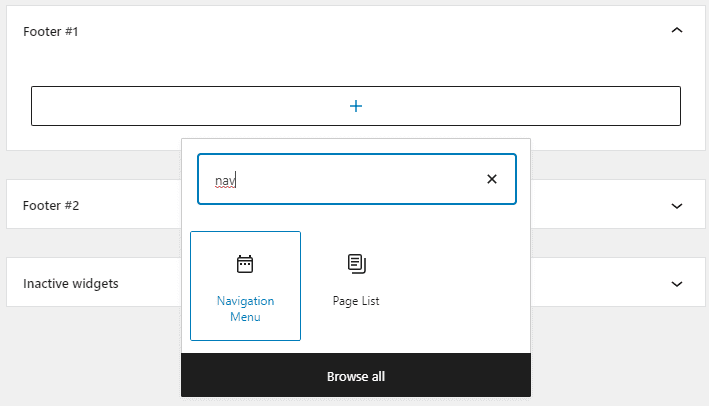 Navigation menu widget