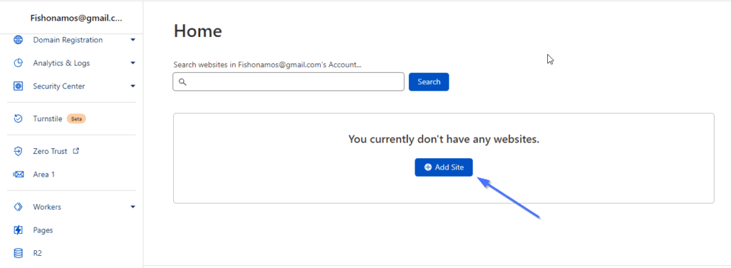 Click Add Site button