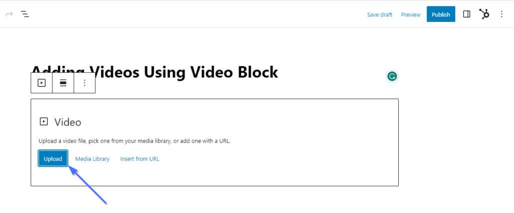 Click Upload button