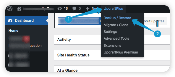 Backup/Restore link - wordpress deleted pages