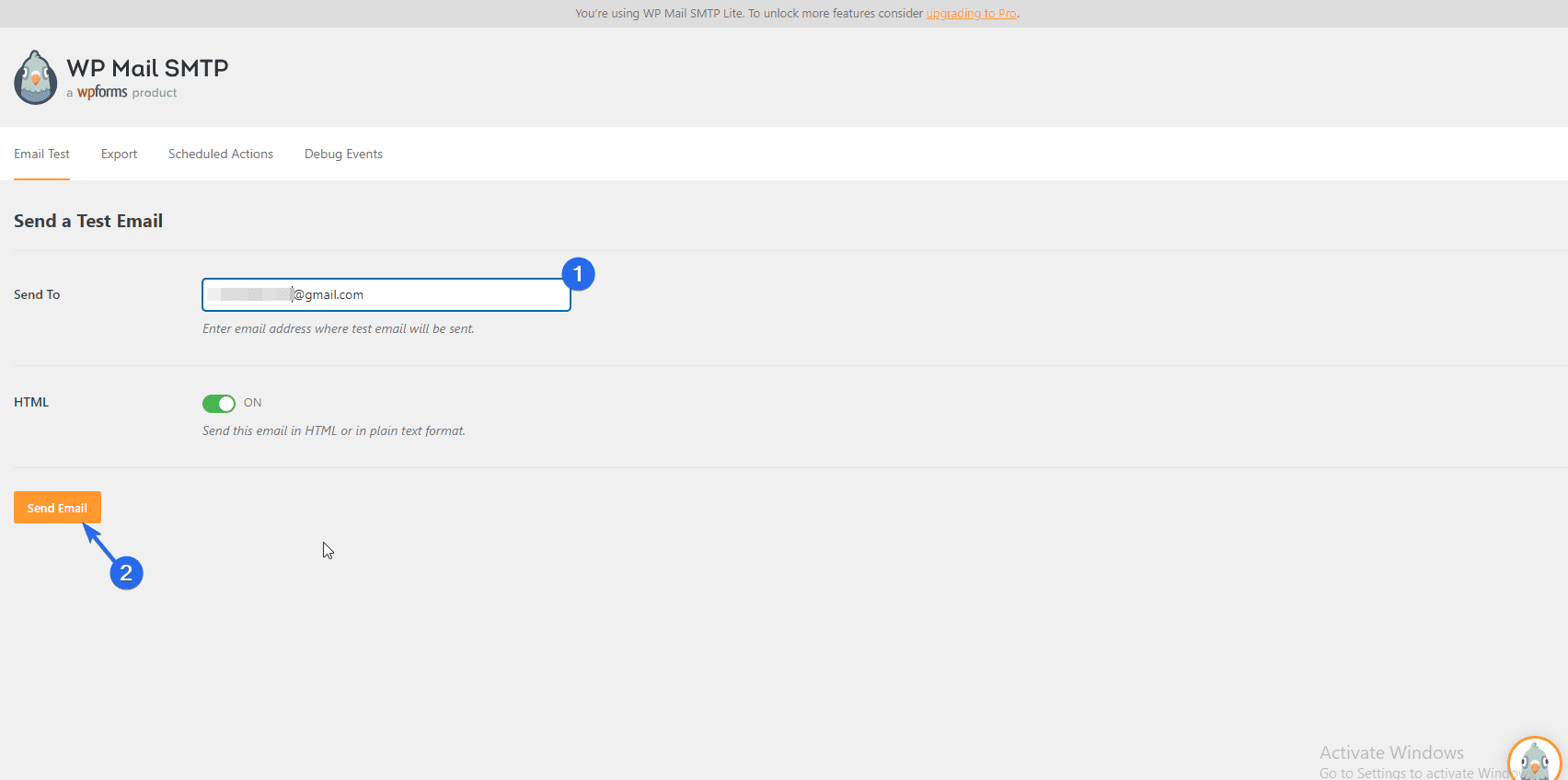 Enter Email address and click Send Email