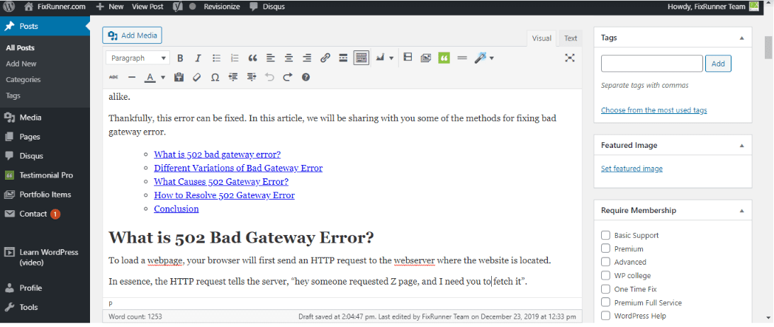 improving readability using Yoast SEO