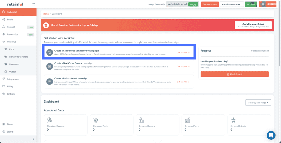 Create Abandoned Cart Recovery Campaign 