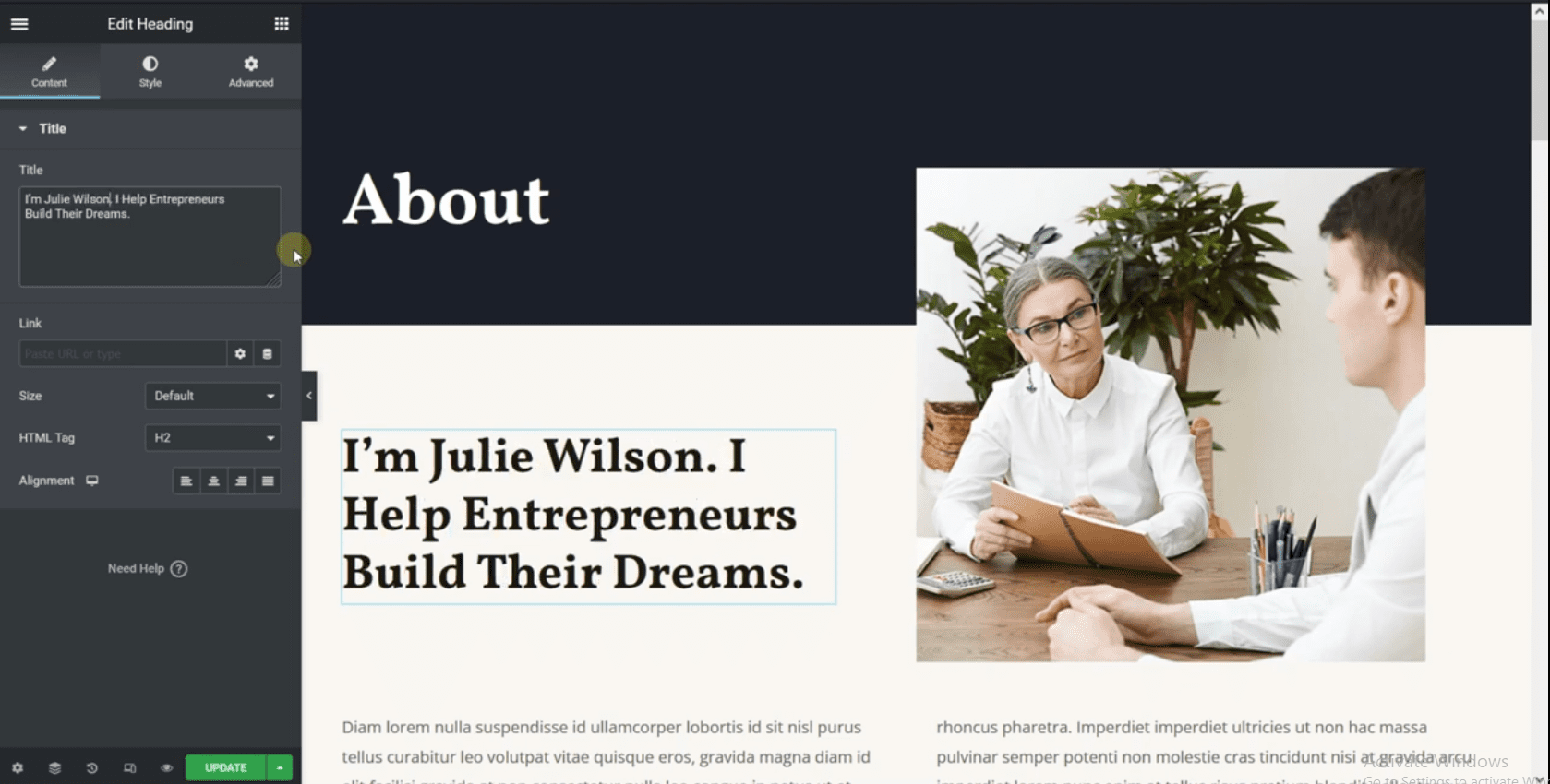 Add or edit elements on the page