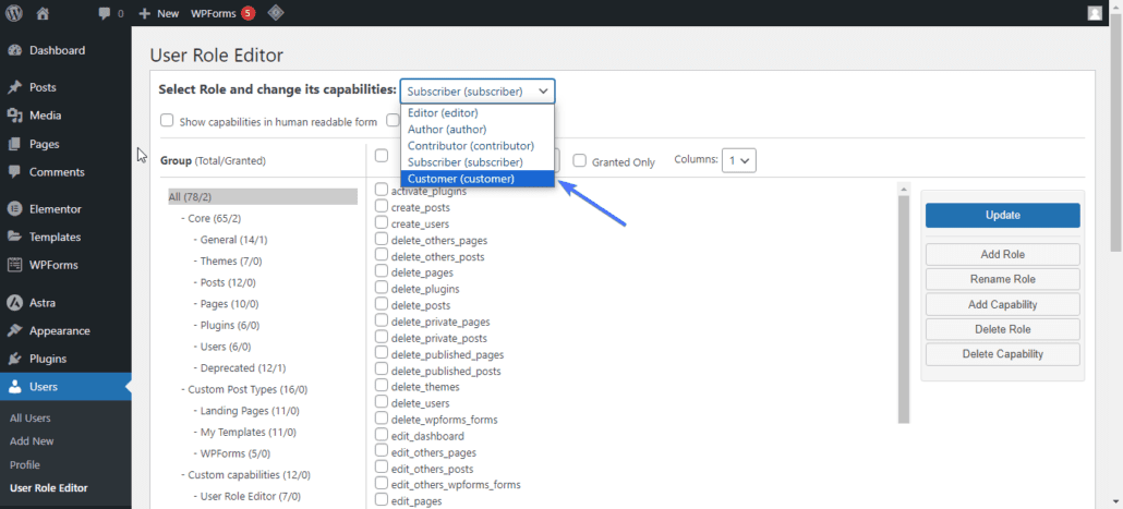 Customer role added successfully