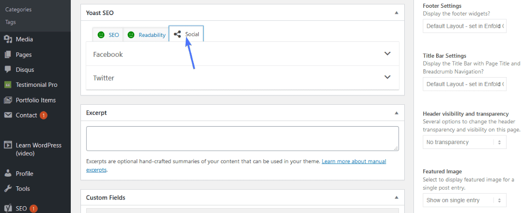 Social tab