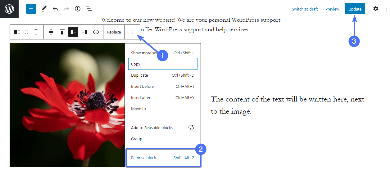 Change wordpress homepage using block editor