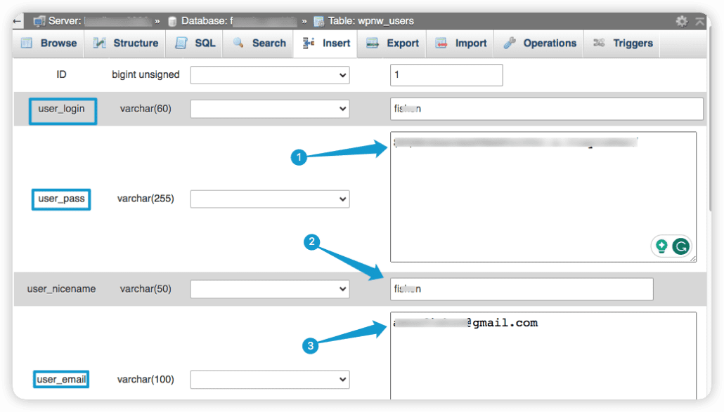 reset wordpress password phpmyadmin - wordpress hacked