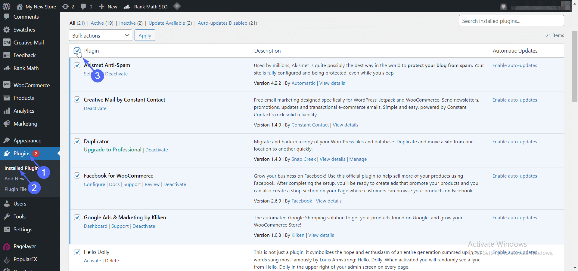 Installed Plugins