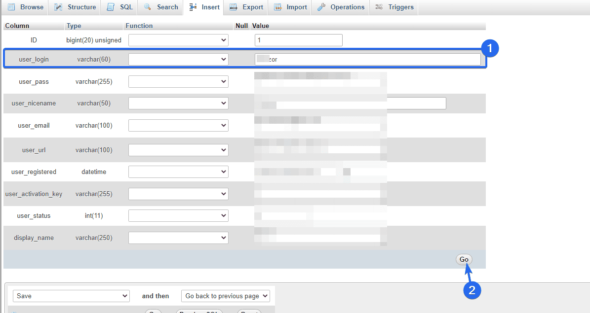 Enter username on user_login field and Click Go - woocommerce vulnerabilities