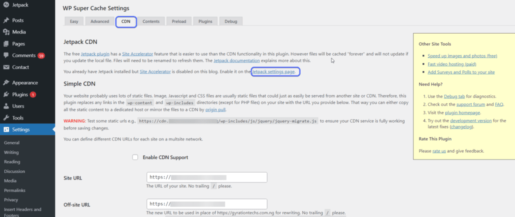 Click on CDN tab