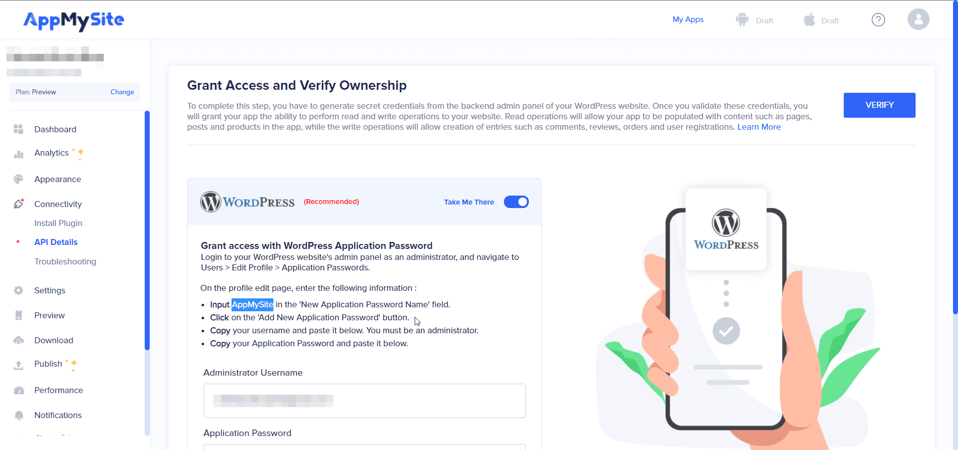 WordPress mobile app builder