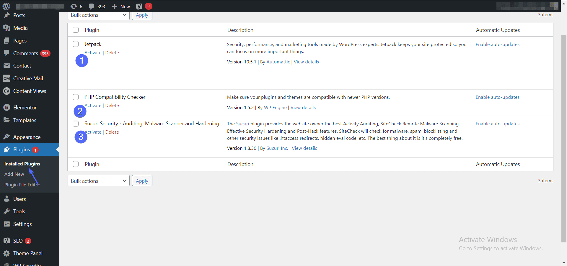 Installed Plugins
