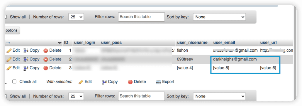phpmyadmin users - WordPress hacked