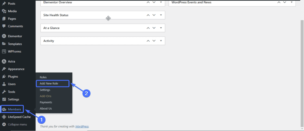 Add new role - WordPress access control