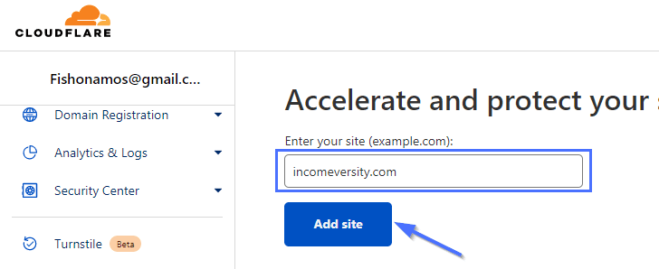 Enter domain name - WordPress DDoS