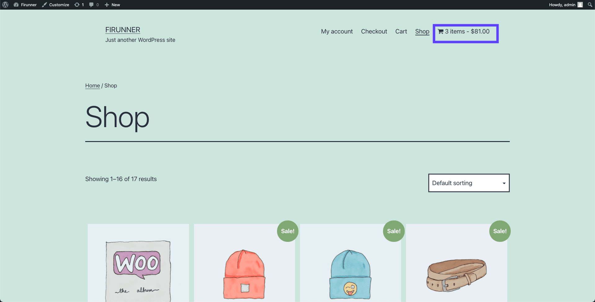 shopping cart updates and describes our current cart value