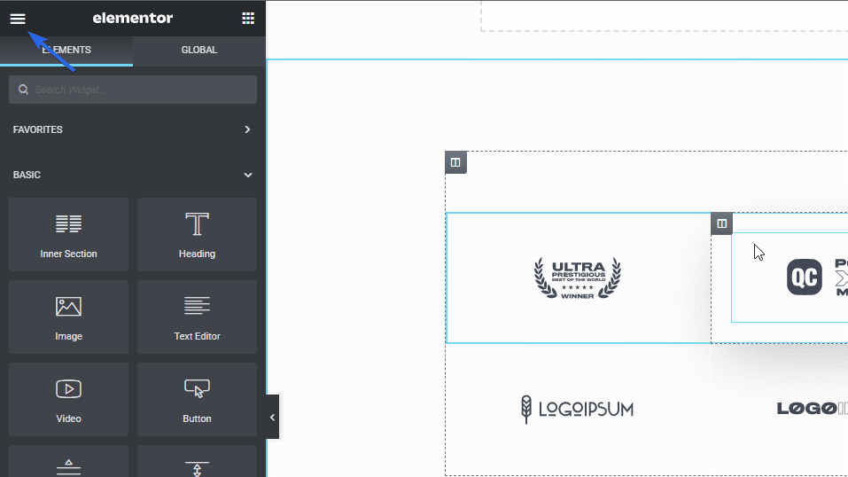 Editing another page within the elementor builder