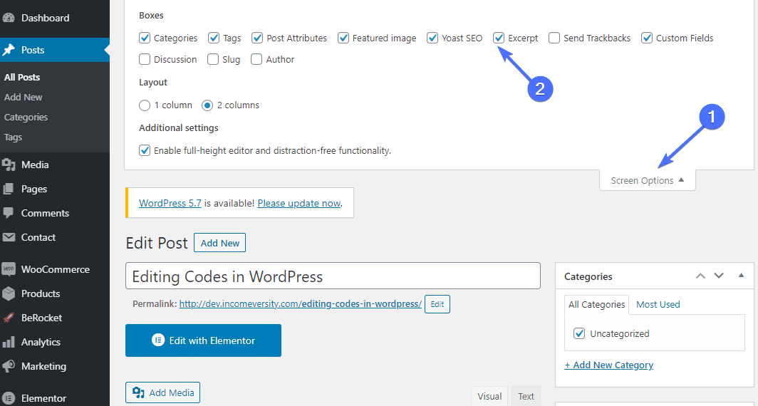 Show WordPress excerpt box in classic editor