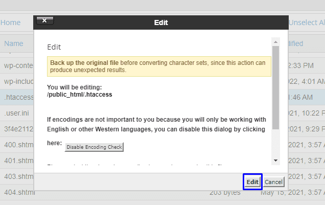 Click edit button