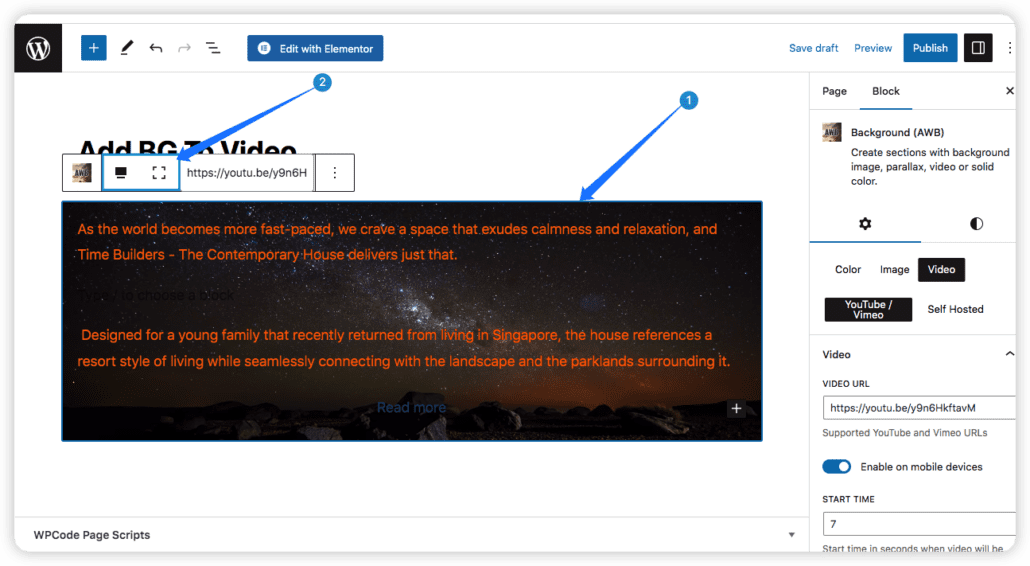 Get fullscreen background video