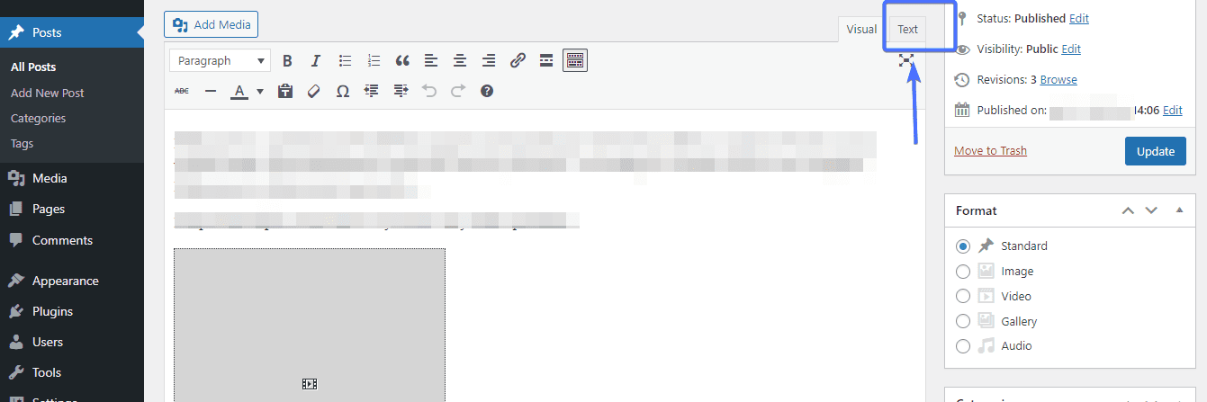 Switch to text editor