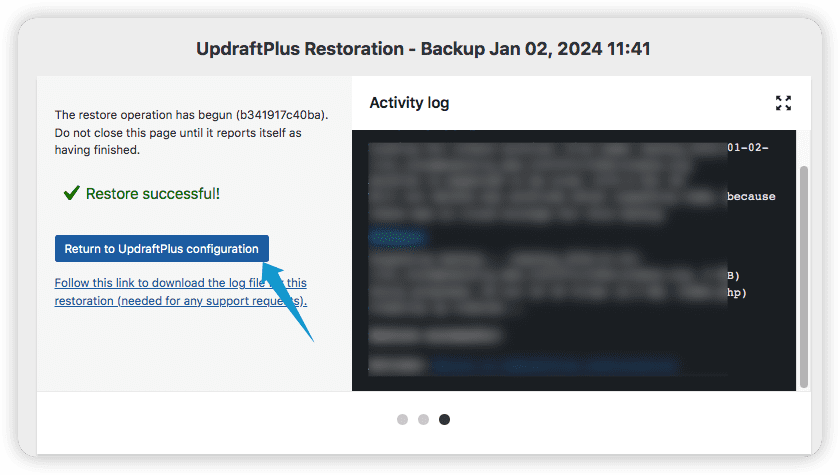 Restoration successful