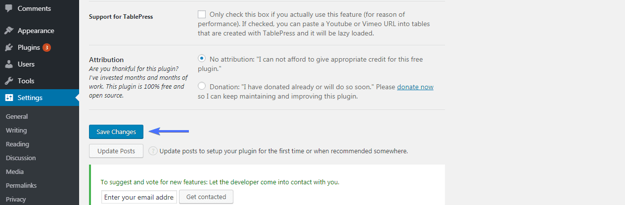 Lazy Load settings